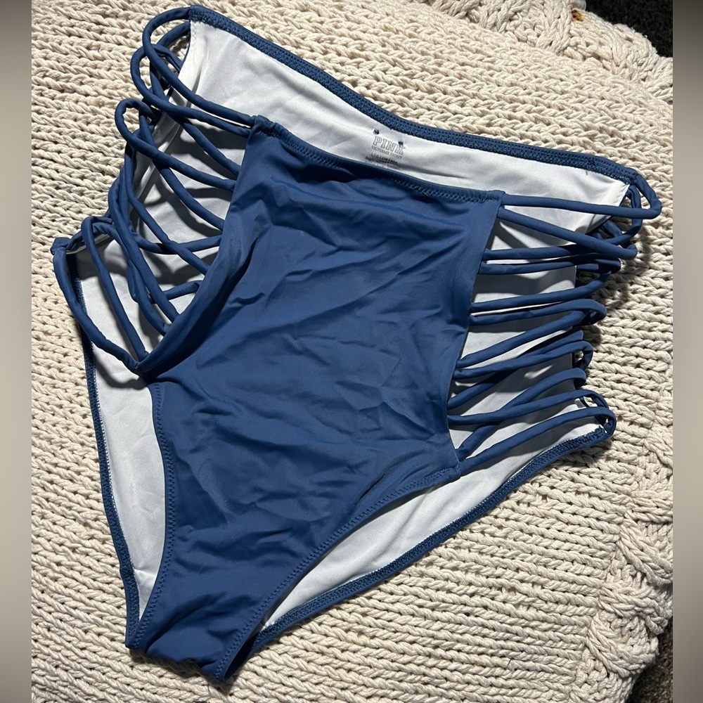 PINK by Victoria Secret high wasted bikini Size Large Color blue